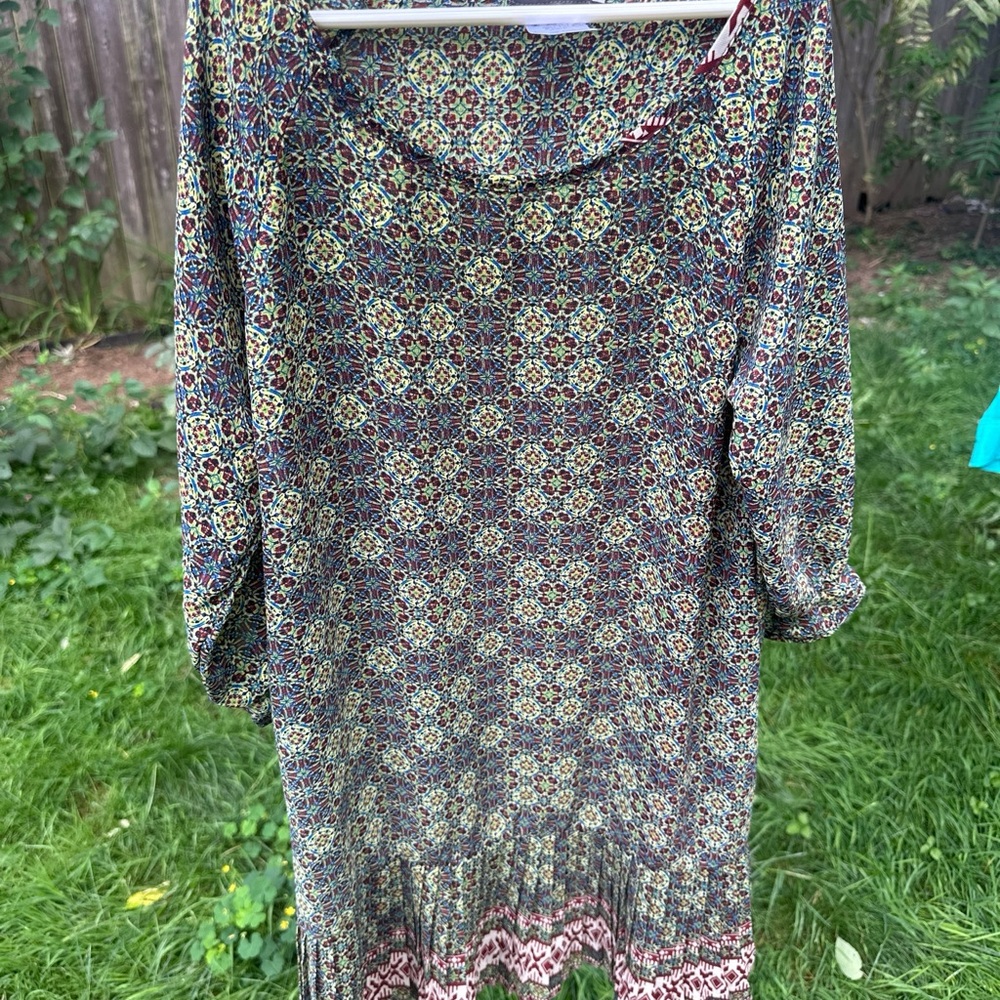Multicolor Patterned Dress